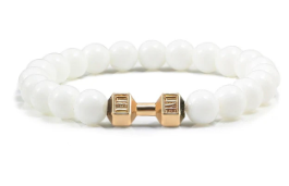 Natural Volcanic Stone Bracelet Men White