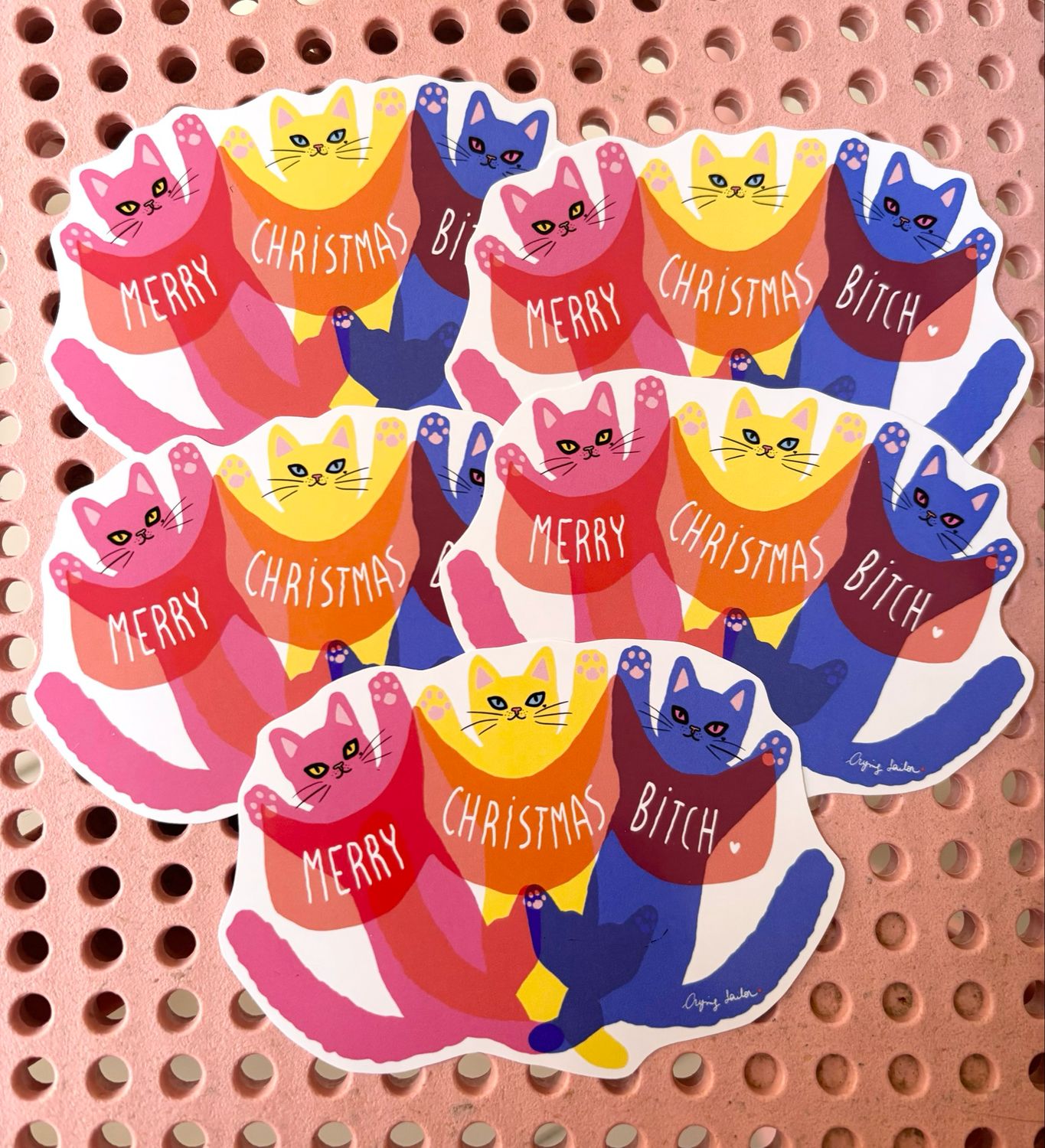 Pack de 5 stickers « Merry Christmas bitch »