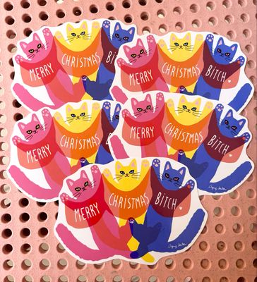 Pack de 5 stickers « Merry Christmas bitch »