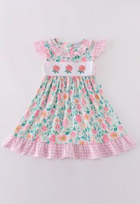 Pastel Rose Embroidery Dress