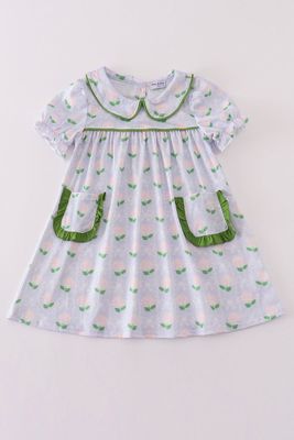 Soft Purple Floral and Bow Dress