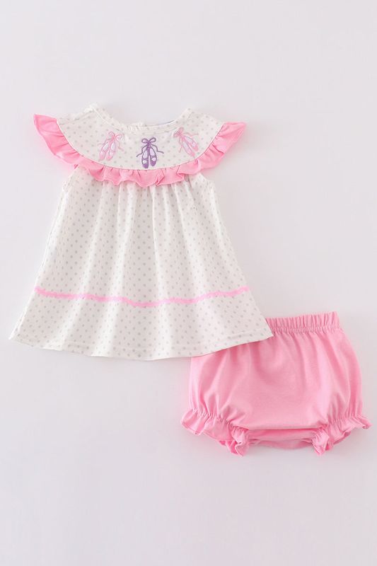 Pink Ruffle Ballet Bloomer Set