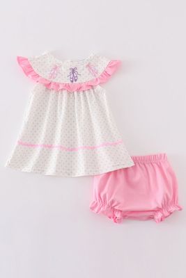 Pink Ruffle Ballet Bloomer Set