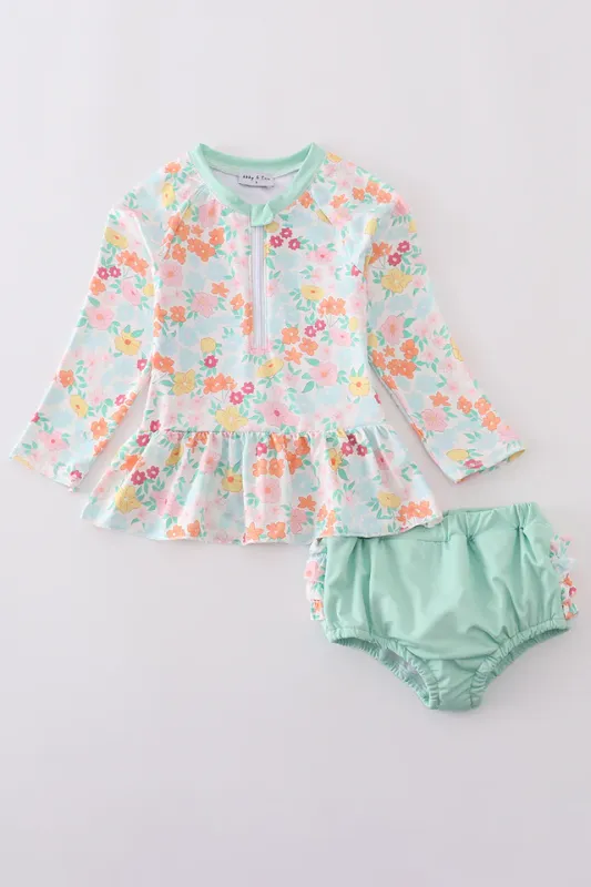 Springtime Bloom Long Sleeve Swimsuit