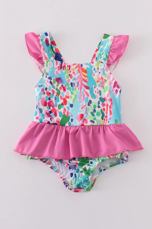 1pc Rainbow Garden Swimsuit
