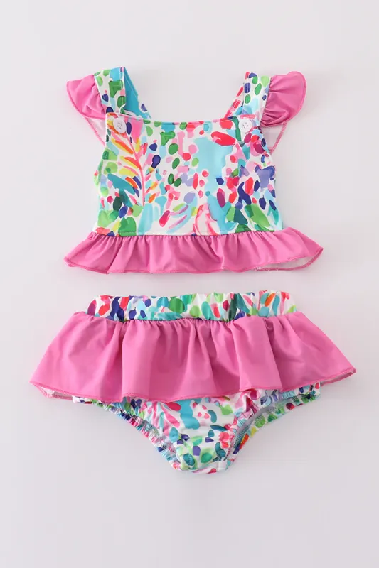 2pc Rainbow Garden Swimsuit