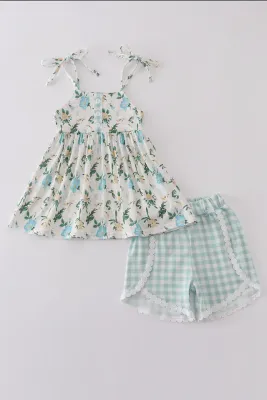 Green Floral Print Set