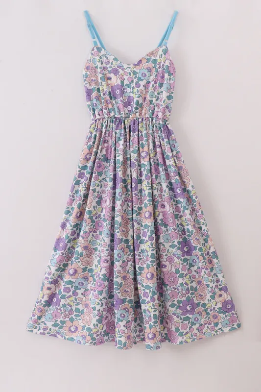 Purple Floral Women&#39;s Dress