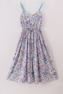 Purple Floral Women&#39;s Dress