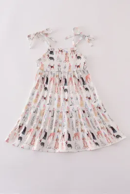 Puppy Party Print Dress