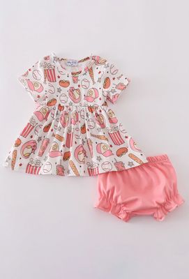 Pink Baseball Bloomer Set
