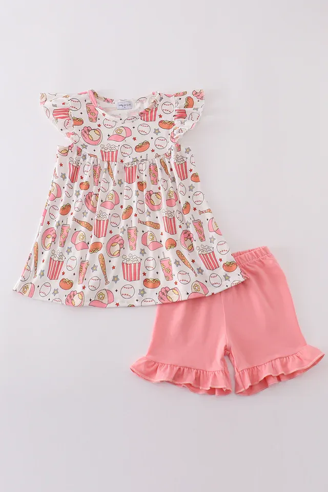 Pink Baseball Short Set