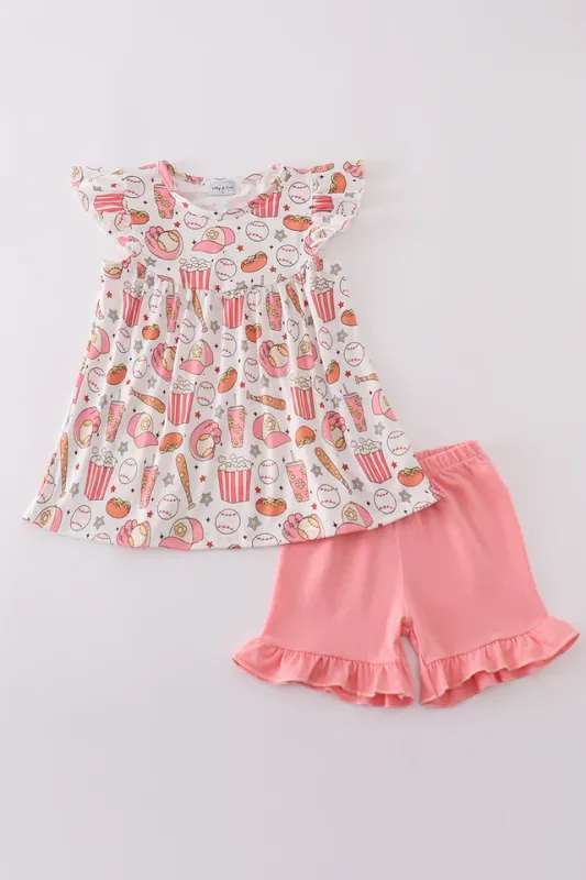 Pink Baseball Short Set