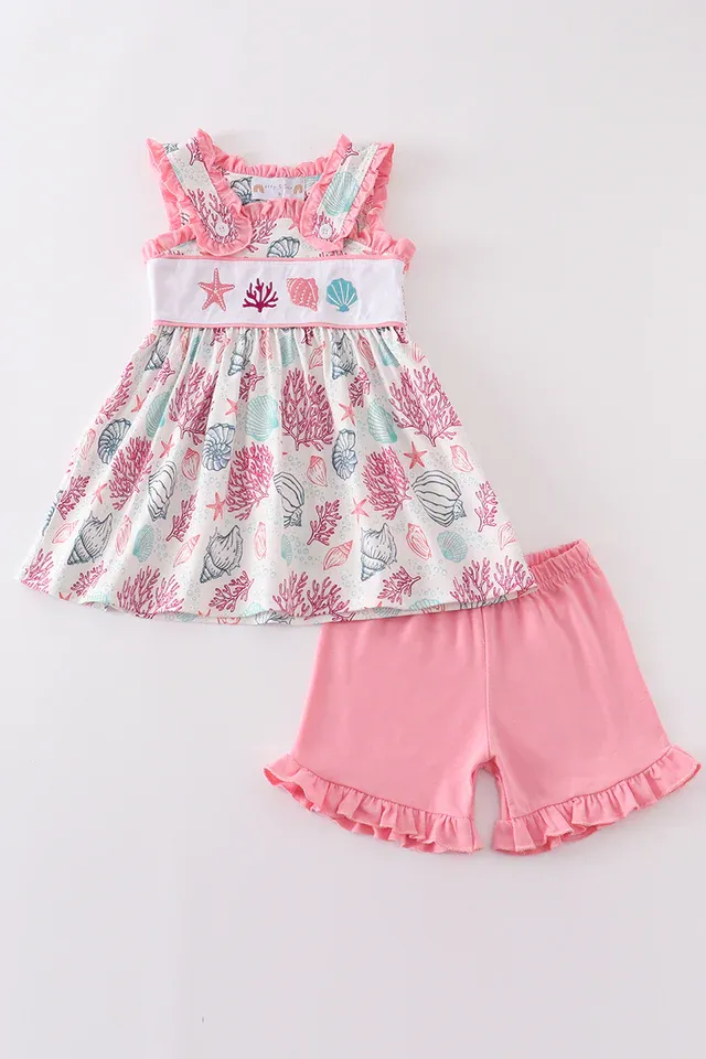 Pink Shell Embroidery Set