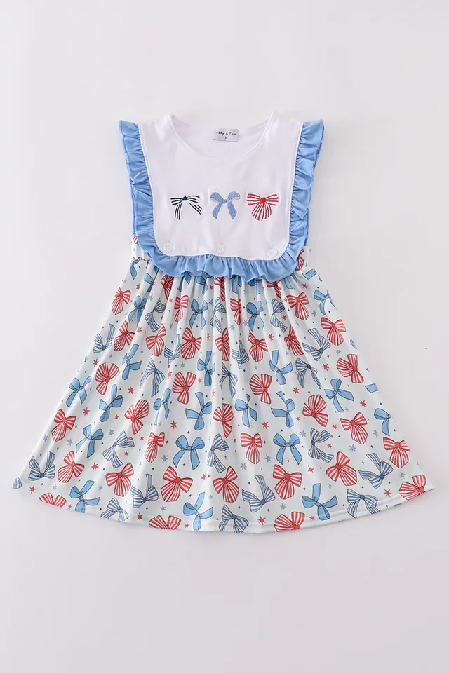Bow Trellis Embroidery Dress
