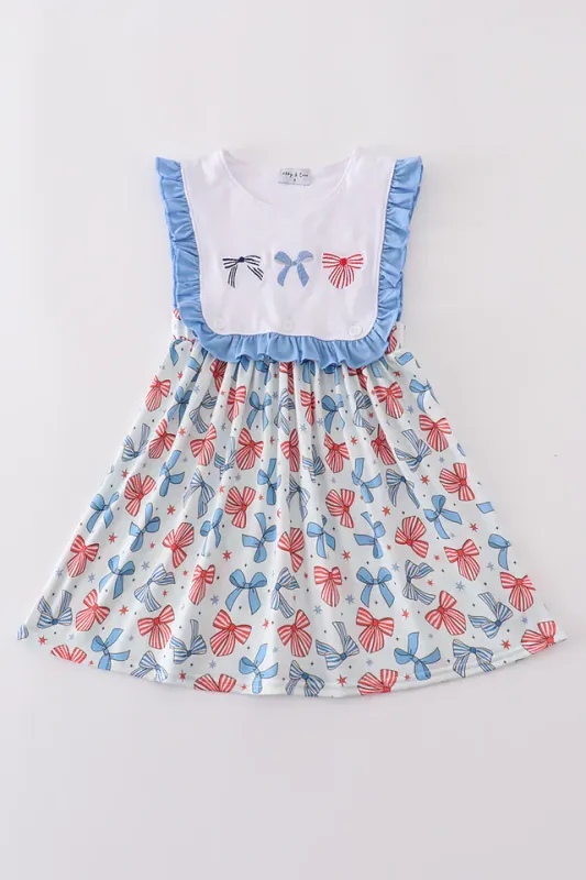 Bow Trellis Embroidery Dress
