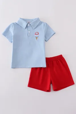 Blue Ice Cream Embroidery Set