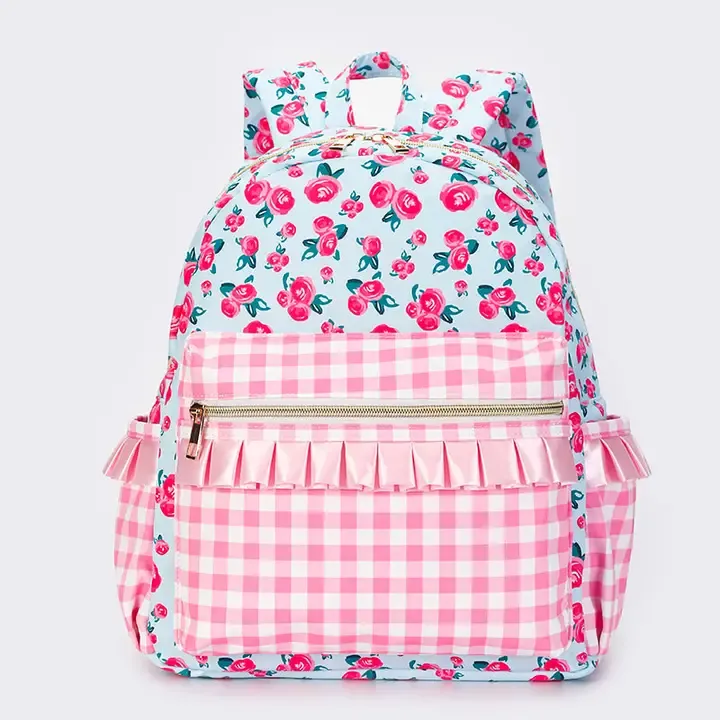 Pink Checkered Backpack