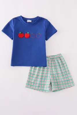 Apple French Knot Shorts Set