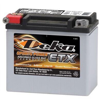 Deka ETX12 AGM Powersport Battery (BTX12) – 12V
