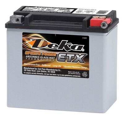 Deka ETX16L AGM Powersport Battery (BTX16L) – 12V