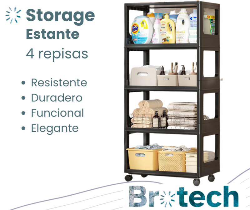 Estantería 4 niveles, multipropósito.