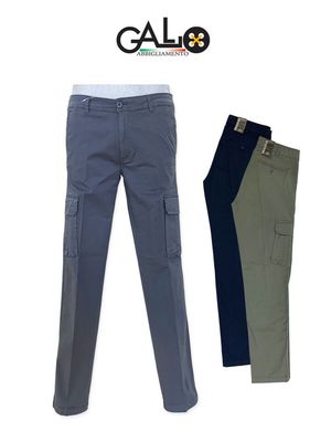 Pantalone Uomo Estivo Con Tasconi Elasticizzato