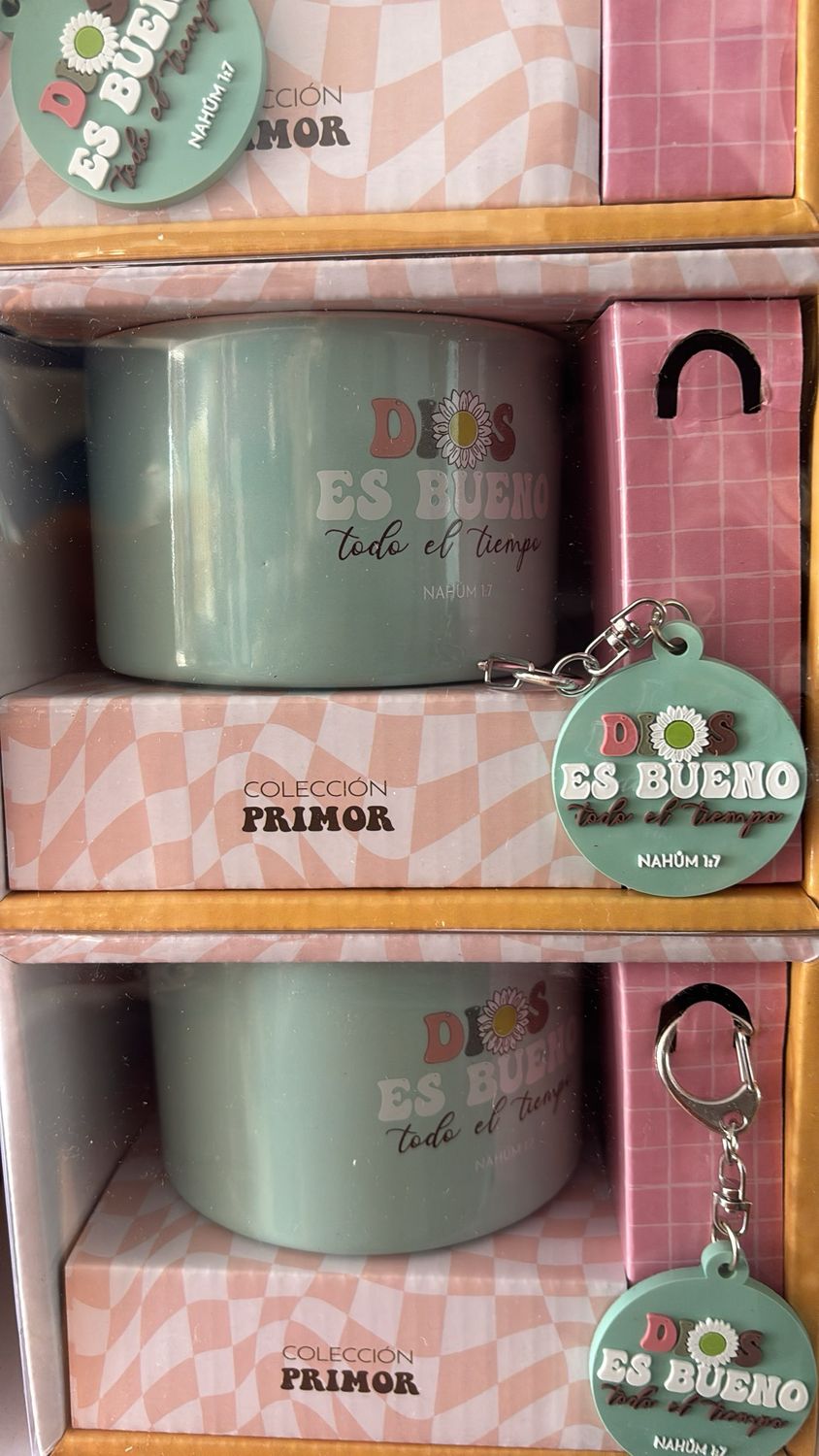 5 tazas con llavero 