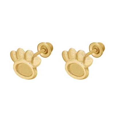 Paw Print Studs Gold 14K