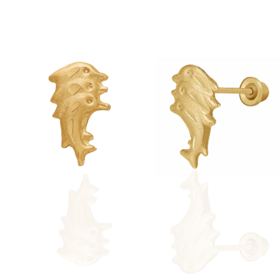 Triple Dolphin Studs Gold 14K