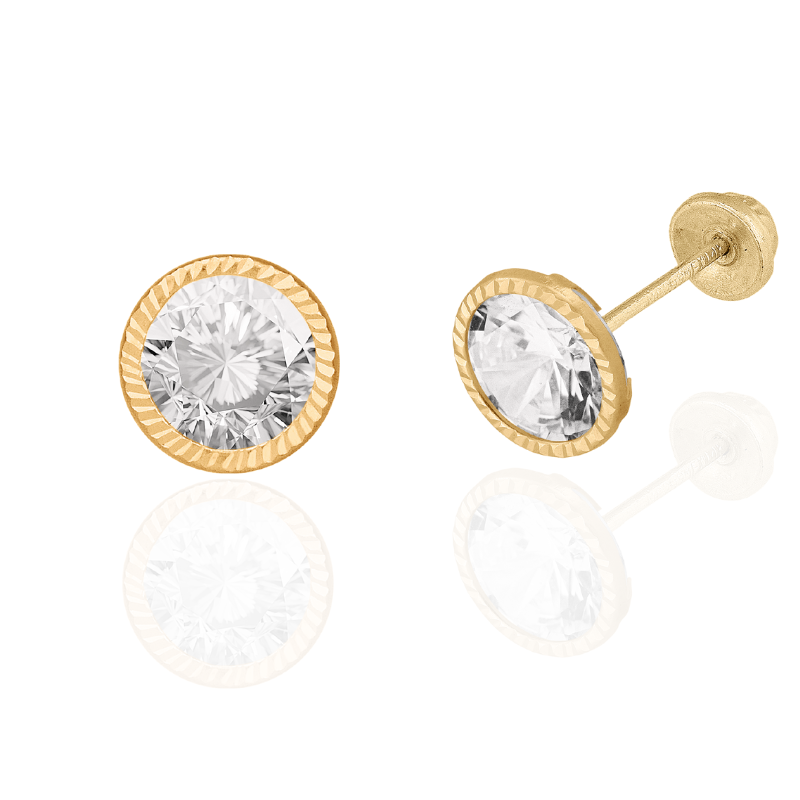 Bezel Cubic Zircoin  5mm Gold 14K