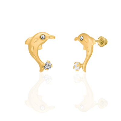 Dolphin Cubic Zircoin Gold 14K