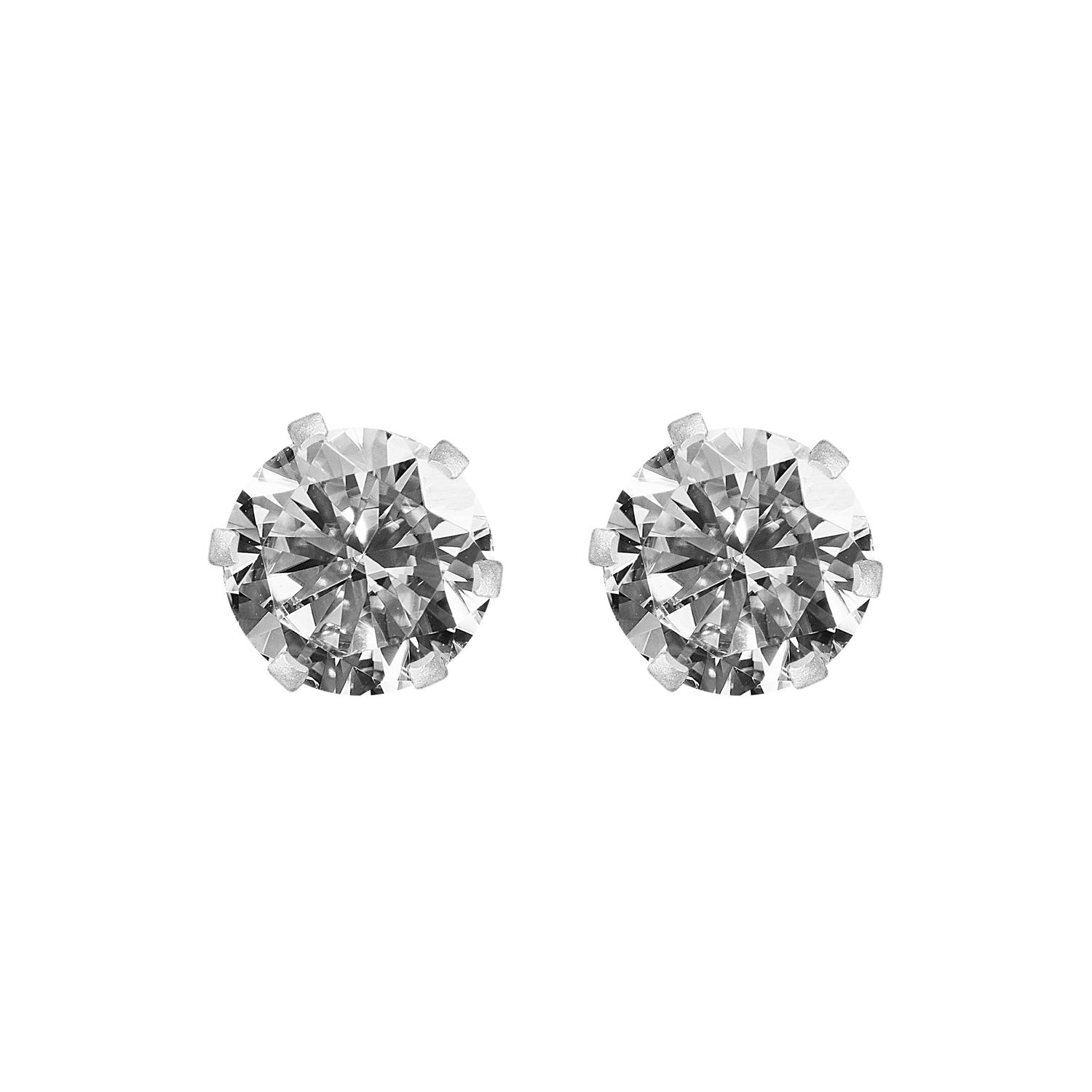 Cubic Zircoin #8-9 Studs Sterling Silver 925 Cubic Zircoin #8-9 Studs Sterling Silver 925