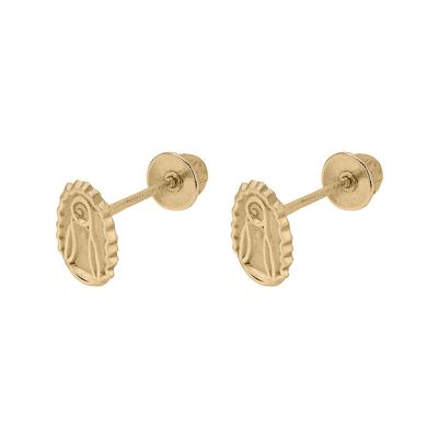 Virgencita Of GuadalupeStuds  Gold 14K.
