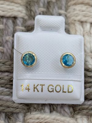 Bezel Cubic Zircoin  5mm Gold 14K