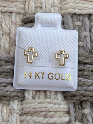 CRUZ SILUETA ORO 14K