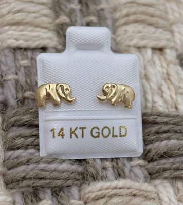 Elephant Studs Gold 14K.