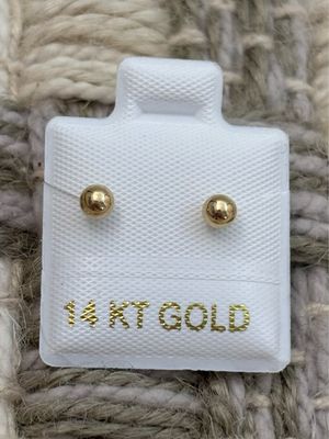 Hallow Ball Studs 3.5mm Gold 14K