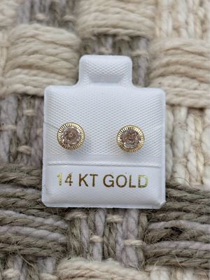 Bezel Cubic Zircoin  5mm Gold 14K
