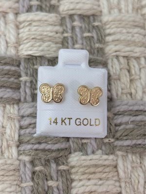Butterfly Dots Studs Gold 14K