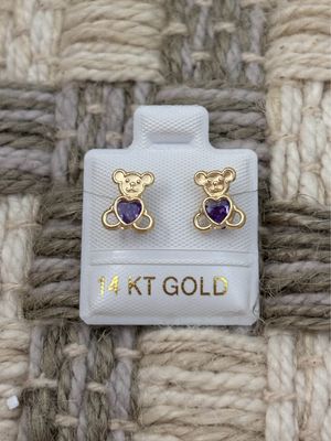 OSITO CORAZON CZ ORO 14K