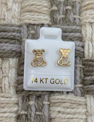 OSITO CORAZON CZ ORO 14K