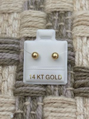 Hallow Ball Studs 4mm Gold 14K