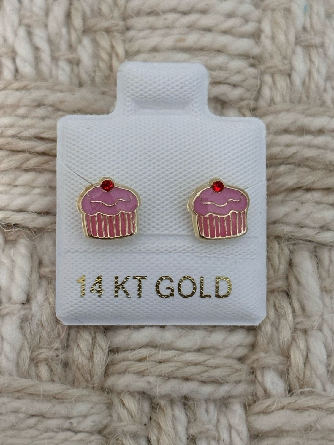 Cupcake  Studs Gold 14k.