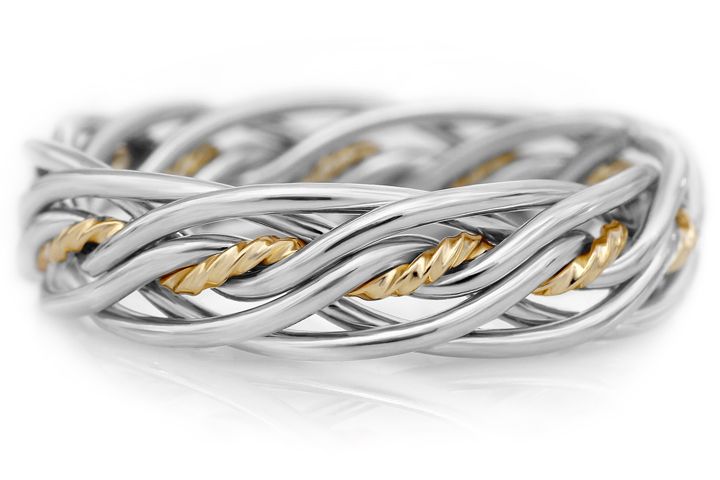 Seven Strand - Two-tone Ring Platinum & 18k Yellow Gold