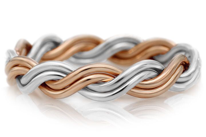 Four Strand - Two-tone Ring (Platinum & 14k Rose Gold)