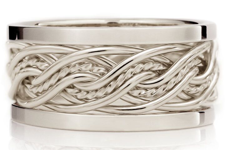 Eight Strand Double Weave with Outer Bands in Platinum
