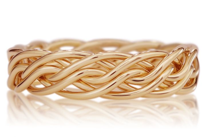 Six Strand Open Weave Ring - Yellow Gold