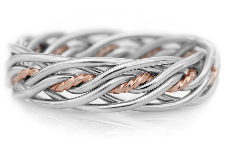 Seven Strand - Two Tone Ring Platinum & 14k Rose Gold