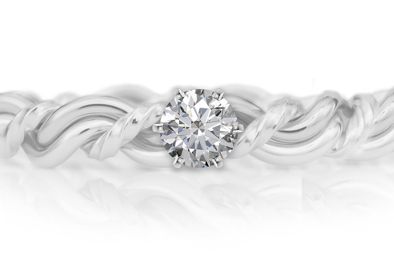 Add A Moissanite to Ring, Pick Your Shape: Round Cut - Prong Setting (Round ONLY), Size: 4mm (~ .25ct Round/~.43ct Princess)